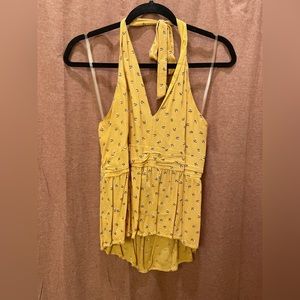 American eagle yellow halter top size XL